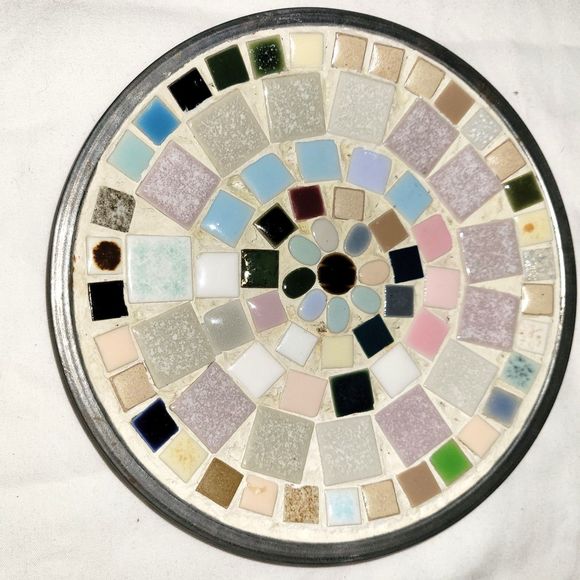 Small Tile Mosaic Decorative Plate - Picture 1 of 4